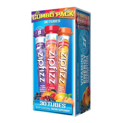 Mezcla de bebidas de hidratación energética multivitamínica Zipfizz, paquete de variedad 30 tubos CADUCIDAD 6/26 Foto 1 de 2