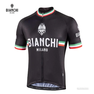 NUEVO Jersey de ciclismo de manga corta Bianchi Milano ISALLE: NEGRO Foto 1 de 3