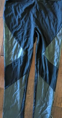 Flying Tomato Ponte Pant w/ Faux Leather Trim (Black,  IP6186 LARGE) - Image 1 of 4