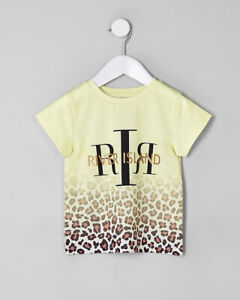 River Island Girls White RI Leopard Print T-Shirt