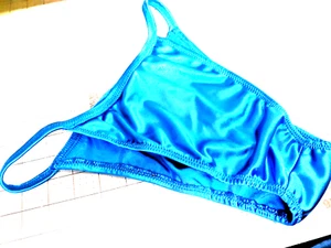 Mens secret satin Rio back pouched front color AQUA one only size L - Picture 1 of 2