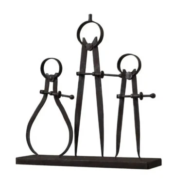 Juego de objetos negros antiguos de brújula y pinza - industrias esterlinas 51-10001 Foto 1 de 4