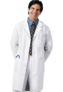 Brand New Men's White 5 button Medical Lab Coat size xs,s,m,l,xl,2xl,3xl - Picture 1 of 1