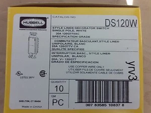 Hubbell DS120W Style Line Decorator Switch #1B-1229-F28 - Picture 1 of 3
