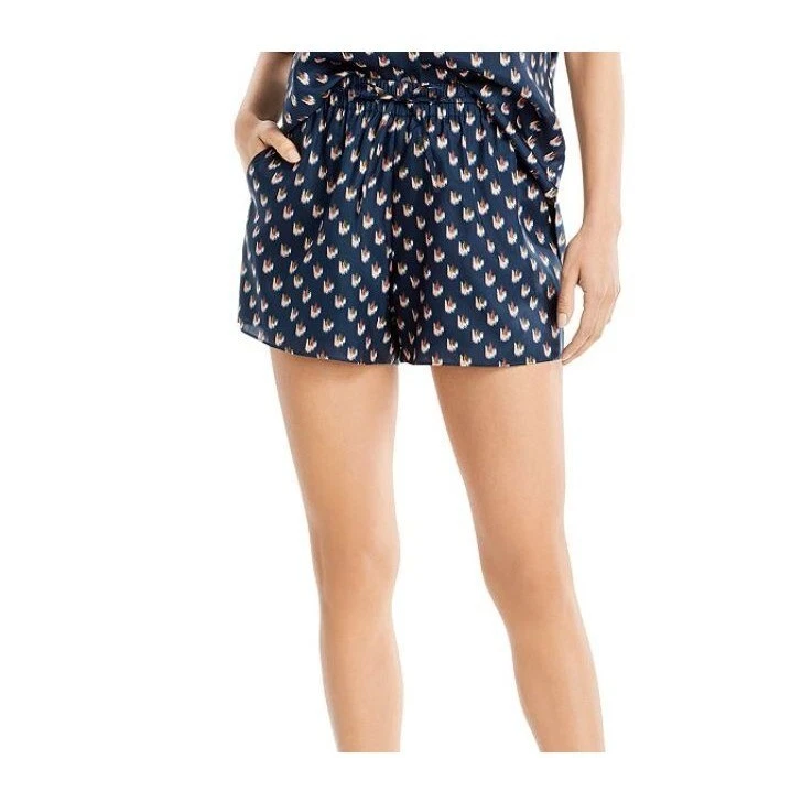 Pantalón Corto Theory Ralfinn Floral Ikat Silk Camp en Azul Marino Talla M Foto 1 de 4