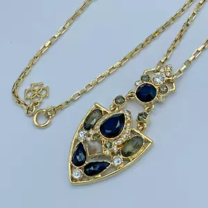 Ann Taylor 36 Inch Long Gold Tone Chain Necklace With A Crystal Pendant 4-092 - Picture 1 of 5