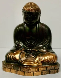 Buddha bei Kamakura Statue Bronzefarben Metall 2,25 Zoll Figur - Bild 1 von 5