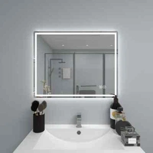 Specchio bagno led 30" x 30", specchio vanità parete dimmerabile antiappannamento senza cornice - Foto 1 di 11