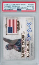 2015 Leaf Legends of Sport #NPSS1 Auto Bronze Foil Summer Sanders PSA 10 Pop 1