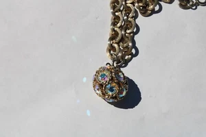 Vintage Sarah Coventry Rhinestone Crystal Aurora Borealis Disco Ball Necklace - Picture 1 of 6