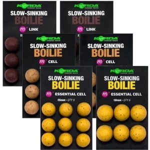 Korda Slow Sinking Boilies All Flavours Cell - Link - Essential Cell - Iso Fish - Picture 1 of 3