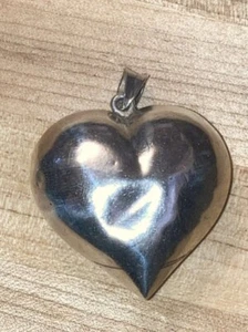 Vintage Sterling Silver 925 Heart Pendant, Fast Free Shipping . - Picture 1 of 8