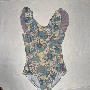 Ruffle Butts Pristine Bloom Girls Size 8 Ruffled Swimsuit Floral Vacation Summer - Picture 1 of 12