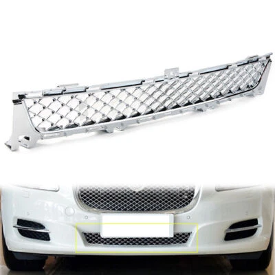Chrome Front Bumper Lower Center Grille Mesh Grill For Jaguar XJ 2010-2015 2014 - Imagem 1 de 4