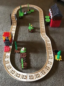 Little Tykes waffle blocks. Train track, wheels, animals, people, trees, roof - Picture 1 of 12