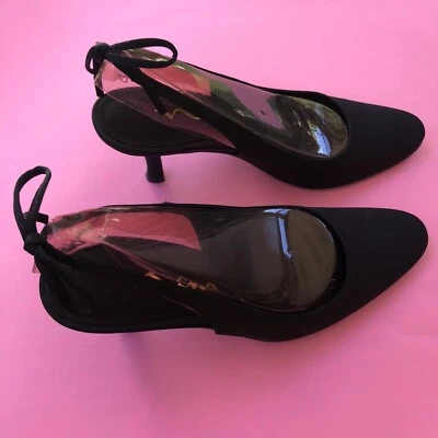 Zapatos Nina de Tela con Cordones Negro Lustre Talla 6 Excelente Estado Foto 1 de 4