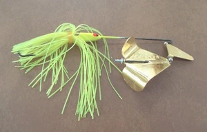 Señuelo de pesca Spinner Cebo - Amarillo con Spinner dorado - Sin pescar - Imagen 1 de 2