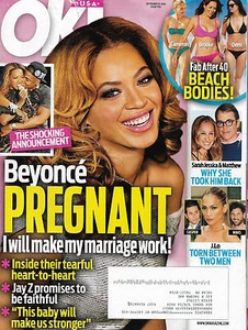 OK! Magazine September 8 2014 Beyonce Nick Jonas Beach Bodies Fab After 40 - Imagen 1 de 3