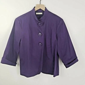 Coldwater Creek Damen lila Knopfleiste Mandarin Kragen Jacke Gr. 12 - Bild 1 von 4