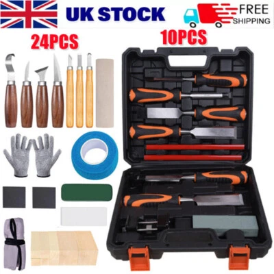 Woodworking Wood Chisel Set for Carving with Honing Guide and Sharpening Stone - Image 1 of 4