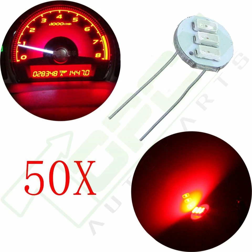 Paquete de 50 luces traseras LED 3SMD rojas de 4,7 mm para velocímetro GM Cluster control de clima Foto 1 de 4