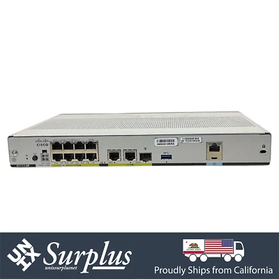 8 Port 1GB RJ45 Cisco ISR 1100 Series C1111-8P Integrated Services Router - Image 1 of 4