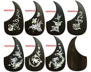 Acoustic guitar pickguard Rosewood Rightside 1p with abalone inlaid pattern - Picture 1 of 9
