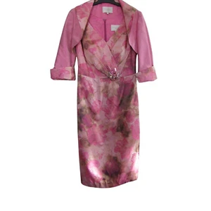 John Charles Damen Hochzeit rosa figurbetont 2 Teile Damen Midi Abendkleid Größe 10 - Bild 1 von 24