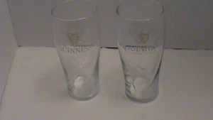 Guinness Irish Beer Embossed Harp Logo Brewed in Dublin , PAIR, NS35 - Picture 1 of 6