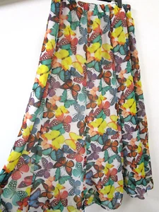 Antthony Original Butterfly Maxi Skirt Multicolor Elastic Waistband NEW - Picture 1 of 4