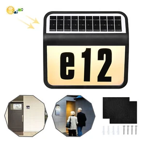 Solar Hausnummer Hausnummernleuchte Beleuchtet Beleuchtung mit LED Schwarz IP65 - Bild 1 von 13