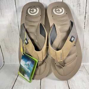 Cobain Hobgood Flip Flops/Sandalen hellbraun oliv Herrengröße neu mit Etikett - Bild 1 von 9