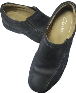 Scarpe Clarks Bradley Step Slip On in pelle nera da uomo taglia 11 - Foto 1 di 6