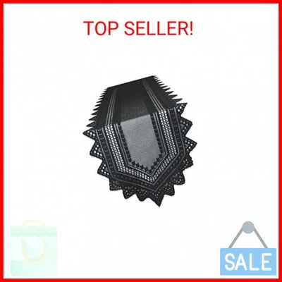 DII Black Lace Overlay Tabletop Collection Gothic Halloween Decor, Table Runner, - Image 1 of 2