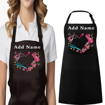Custom Salon Apron for Hairstylist, Nail Technician, Hairdresser Apron for girl - Image 1 of 4