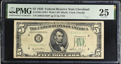 FRN 1961-DWi* Wide 1 FRN Cleveland Star Note Fancy Serial Number 00331030* Rare - Image 1 of 2