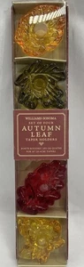 Williams Sonoma Autumn Leaf 4 kleine Kegelhalter Glas Kerzenhalter Herbstdeko - Bild 1 von 7