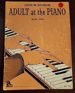 Libro de dos métodos John W. Schaum adulto en el piano libro 1968 libro de bolsillo vintage - Imagen 1 de 14