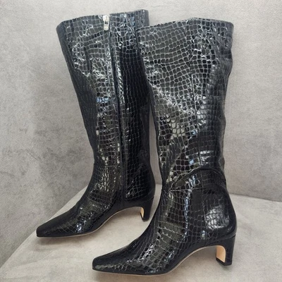 Antonio Melani Botas hasta la rodilla 8 charol negro Wide Calf Mades nuevas $200 Foto 1 de 4