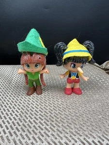 Famosa Pinypon 2 Dolls Fairytale Storybook 3” doll Peter Pan Pinocchio Sparkling - Picture 1 of 3