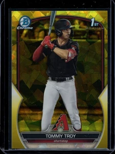 2023 1st Bowman Draft Chrome ~ Tommy Troy ~ Yellow Sapphire Refractor /75 - Picture 1 of 2