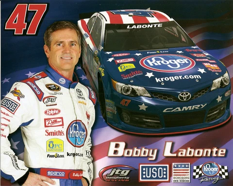 2013 BOBBY LABONTE KROGER RACING JTG DAUGHERTY #47 NASCAR SPRINT CUP POSTCARD Cover