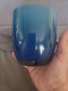 HOME SWEET HOME Glassybaby Hand Blown Glass Candle Holder 1597 Teal Blue - Picture 1 of 3