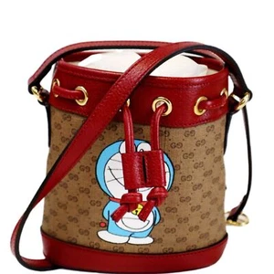 GUCCI Doraemon x Candy Mini GG Supreme Monogram Bucket Bag Beige 647801 - Picture 1 of 8