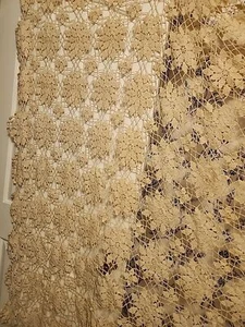 Tablecloth Or Bedspread Crochet Lace Handmade Ivory Cotton Rectangle 102"x 72". - Picture 1 of 5