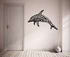 Tribal Style Dolphin, Animal Wildlife Calligraphy Vinyl Wall Art Sticker (Wl49)