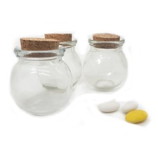60 Pezzi Barattolo Vetro 100ML Tappo Sughero Porta confetti Bomboniera