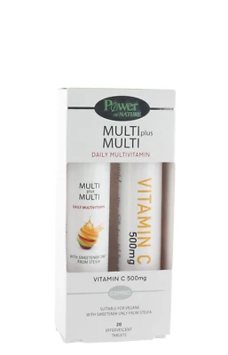 Power of Nature Multi + Multi Multivitamínico Vitamina C 500mg 20 Eff FEDEX EXPRESS  Foto 1 de 4