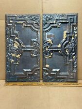 2pc Lot of 23" by 11.5" Antique Ceiling Tin Metal Reclaimed Salvage Art Craft
