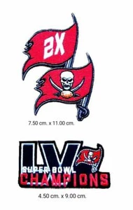 2XChampions​ Super​ Bowl LV​ Buccaneers​ logo​ 2pcs​ for​ patch​ iron​,sewing on - Picture 1 of 1